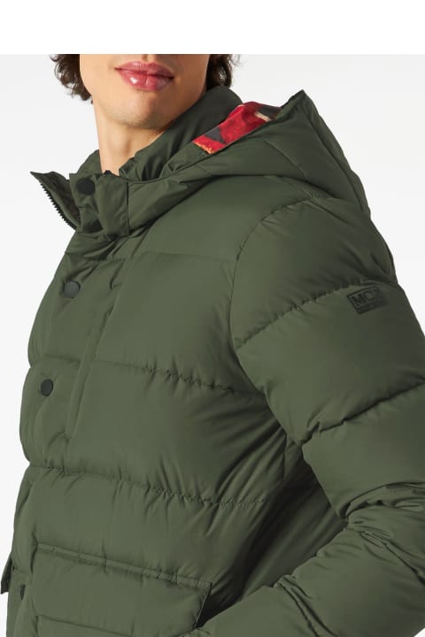 Homeware MC2 Saint Barth Man Hooded Down Padded Jacket Baxter With Ethnic Print