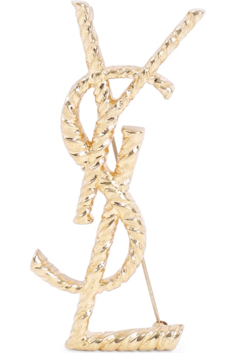 Brooches for Women Saint Laurent Opyum Ysl Twisted Brooch