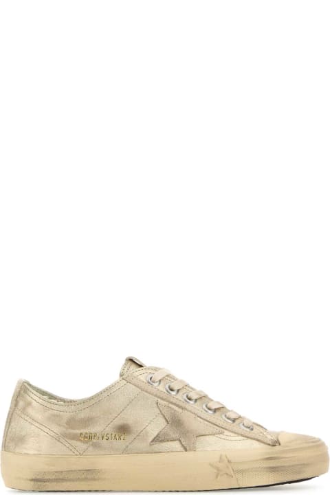 Sneakers for Women Golden Goose Gold Leather V-star 2 Sneakers