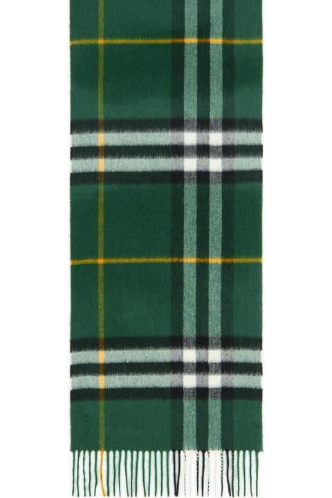 Burberry Accessories for Men Burberry 'mu Giant' Green Cashmere Scarf