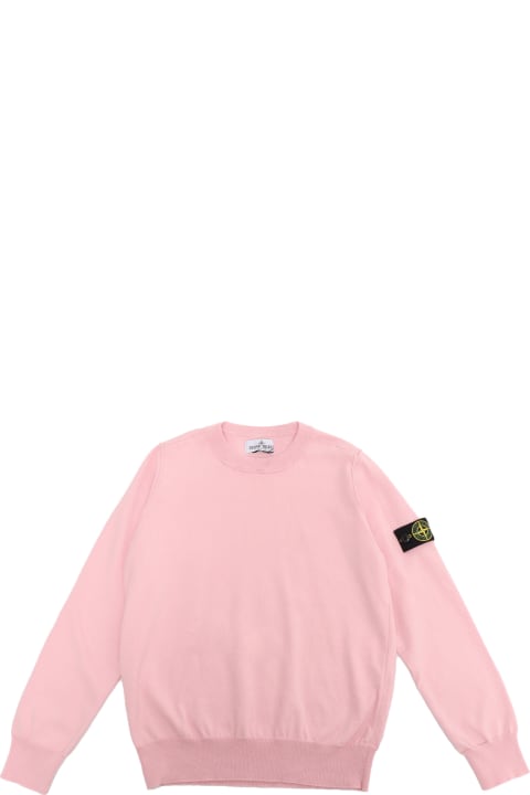 Sweaters & Sweatshirts for Boys Stone Island Junior Pink Sweatshirt With Logo