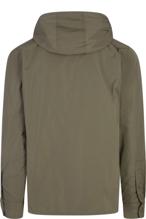Aspesi Coats & Jackets for Men Aspesi Green Hooded Shirt Jacket