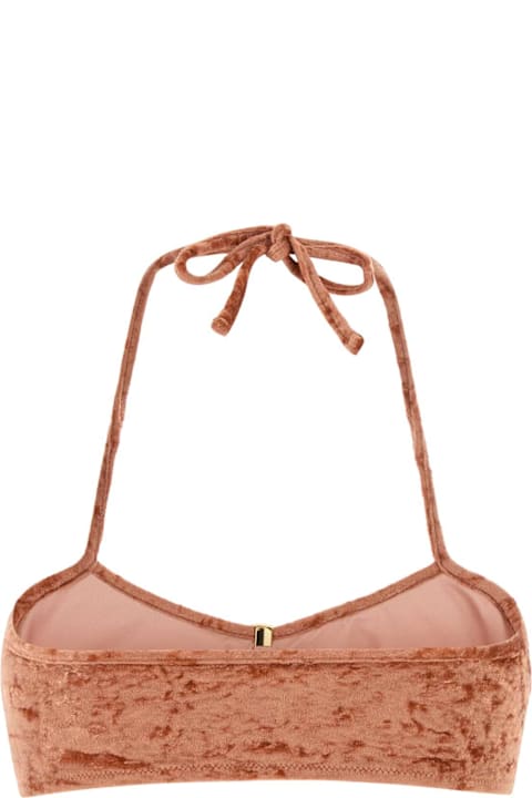 Homeware Chloé Peach Stretch Velvet Bikini Top