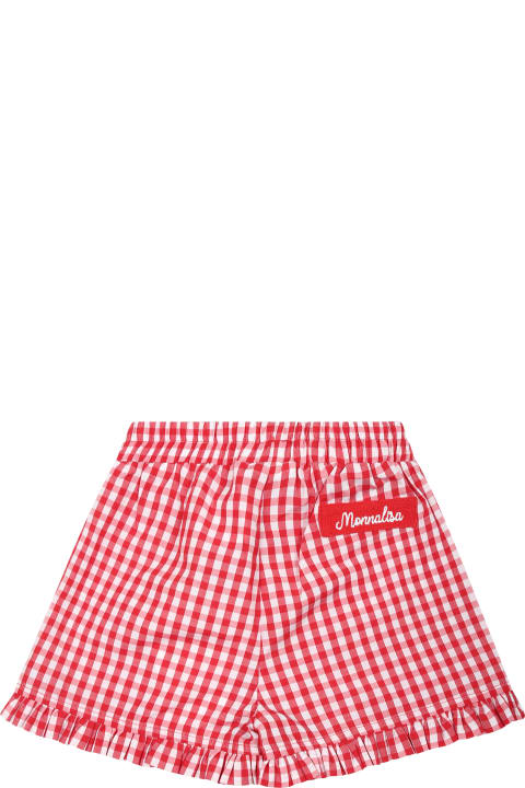 Monnalisa Bottoms for Baby Girls Monnalisa Red Shorts For Baby Girl With Logo