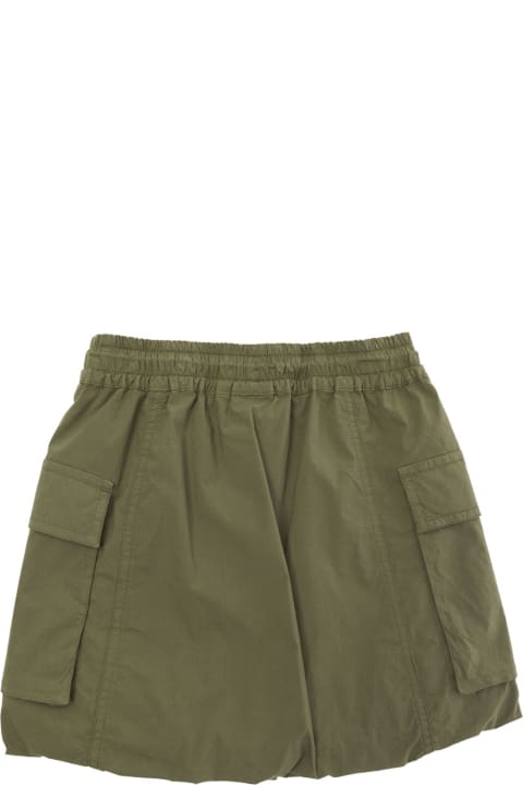 Aspesi Bottoms for Girls Aspesi Olive Green Skirt With Pockets In Cotton Girl