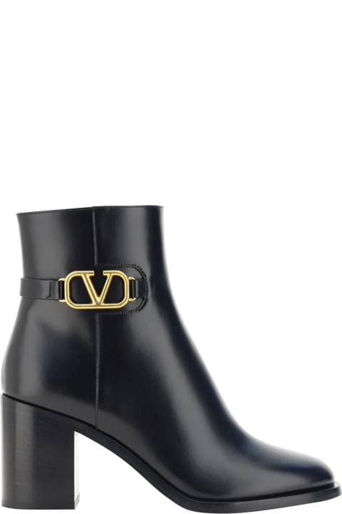 Valentino Garavani for Women Valentino Garavani Garavani Vlogo Leather Ankle Boots