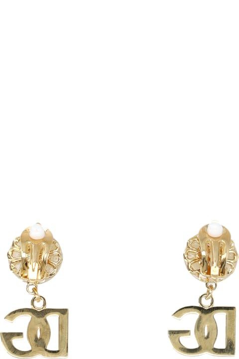 Earrings With Dg Logo And Pearl