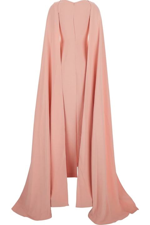 Solace London Clothing for Women Solace London 'morgan' Pink Long Dress With V Neck And Rear Single Slit In Tech Fabric Woman