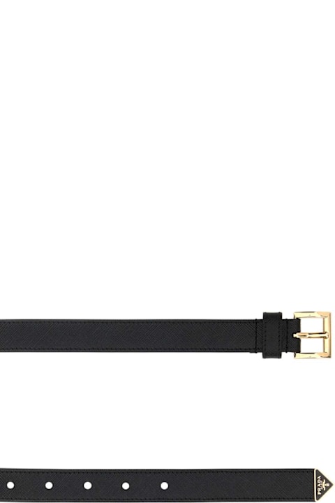 Prada إكسسوارات لـ السيدات Prada Black Leather Belt