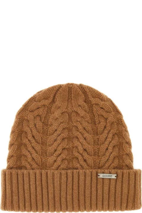 Hats for Women Moorer Camel Cashmere Beanie Hat