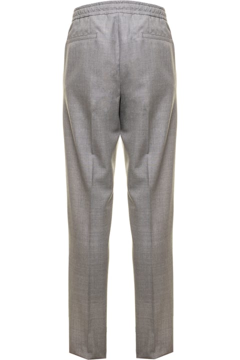 Lardini Man's Drop Grey Trousers With Drawstring