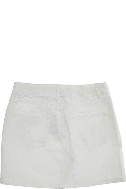 Moschino Bottoms for Girls Moschino White Skirt With Teddy Bear Motif On The Front In Denim Girl