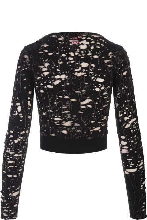 Diesel Sweaters for Women Diesel Black T-simonne-dev Crop Top