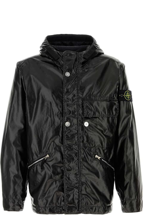 Stone Island Coats & Jackets for Men Stone Island Black Cotton Jacket