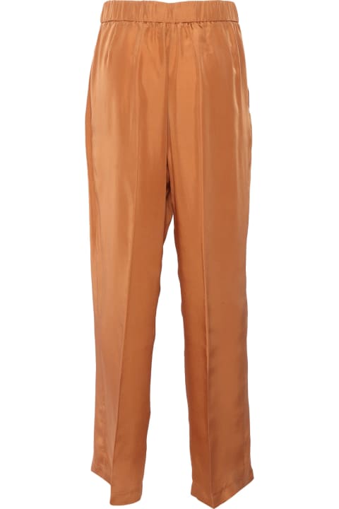 Forte_Forte Pants & Shorts for Men Forte_Forte Orange Silk Trousers