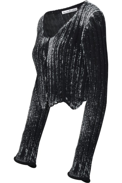 Acne Studios Sweaters for Women Acne Studios Black Cotton Blend Cardigan