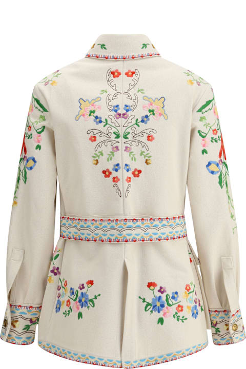 Valentino معاطف وجواكت لـ السيدات Valentino Embroidered Denim Jacket