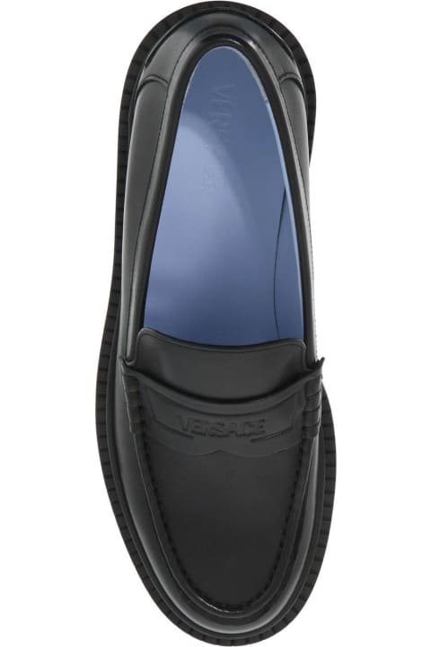 Homeware Versace Smooth Leather Adriano Loafers In