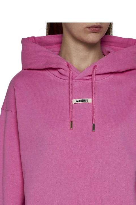 Fleeces & Tracksuits for Women Jacquemus Logo Patch Drawstring Hoodie
