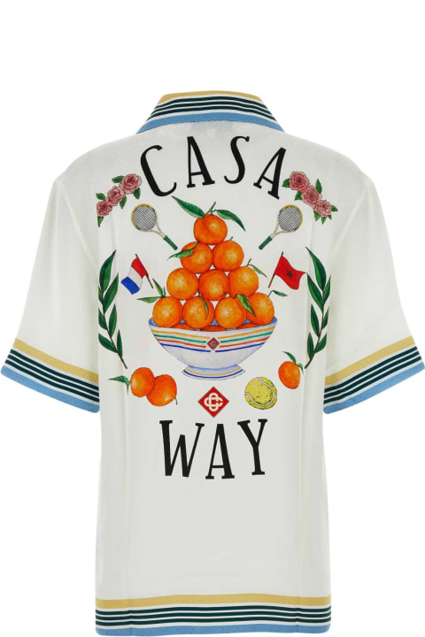 Casablanca Topwear for Women Casablanca White Silk Casa Way Shirt