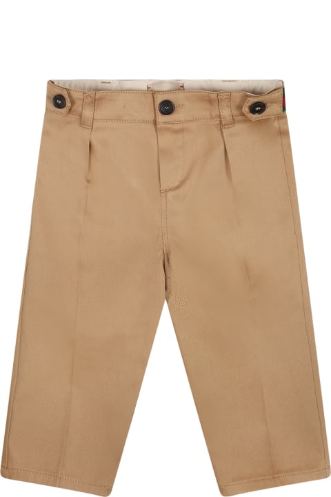 Gucci for Baby Girls Gucci Beige Trousers For Baby Boy With Web Detail