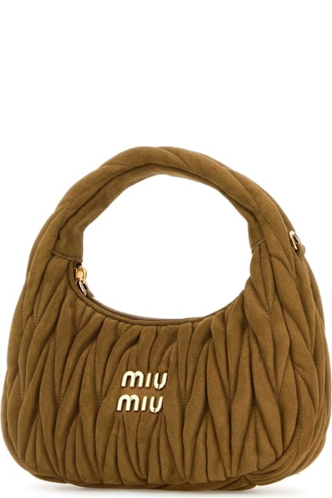 Miu Miu Khaki Suede Handbag