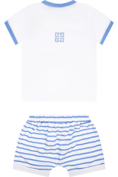 Bottoms for Baby Boys Givenchy Light Blue Baby Set With Logo