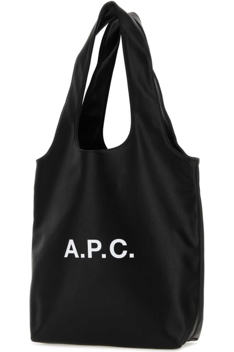 A.P.C. Shoulder Bags for Women A.P.C. Black Synthetic Leather Shopping Bag