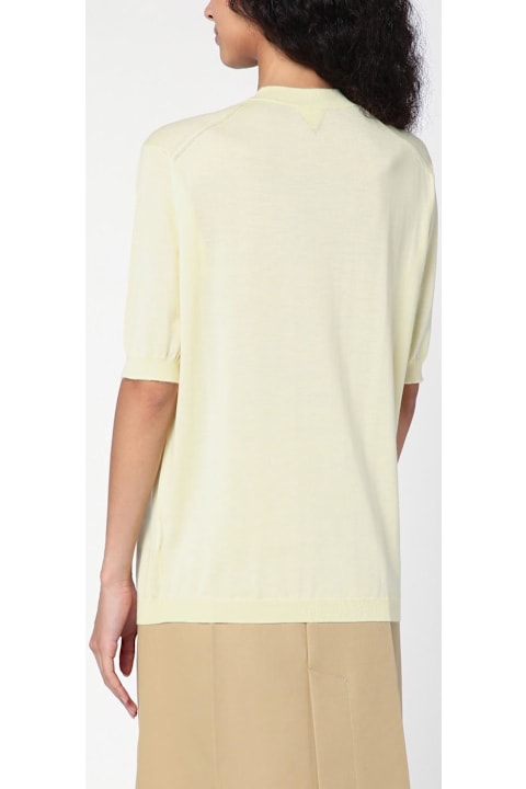 Bottega Veneta Sweaters for Women Bottega Veneta Light Yellow Cashmere Crew-neck Sweater