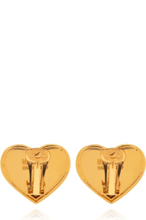 Moschino for Women Moschino Logo-engraved Heart Clip-on Earrings