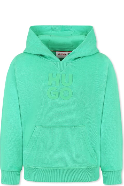 Hugo Boss Sweaters & Sweatshirts for Boys Hugo Boss Green Sweatshirt For Boy With Logo