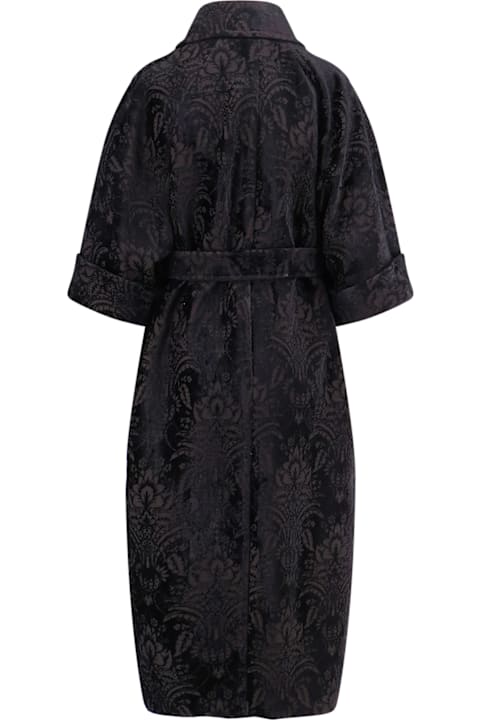 Max Mara Coats & Jackets for Women Max Mara Edolo Oversize Velvet Coat With Damask Motif