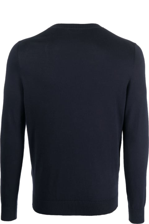 Sweaters for Men Malo Navy Blue Crew-neck Sweater In Cotton