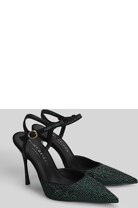 Kurt Geiger Mayfauir Point Ankle Pumps In Green Suede