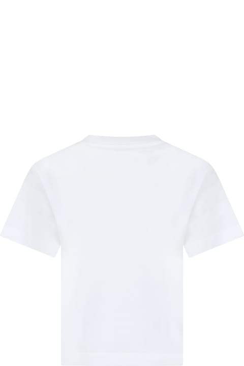 ガールズ Max&Co.のTシャツ＆ポロシャツ Max&Co. White T-shirt For Girl With Logo