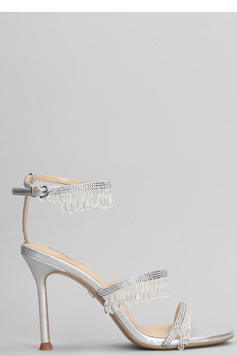 Homeware Lola Cruz Flamenca 95 Sandals In Silver Leather
