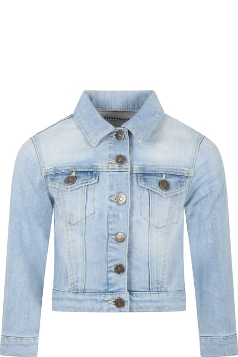 Dondup Coats & Jackets for Girls Dondup Light Blue-denim Jacket For Girl
