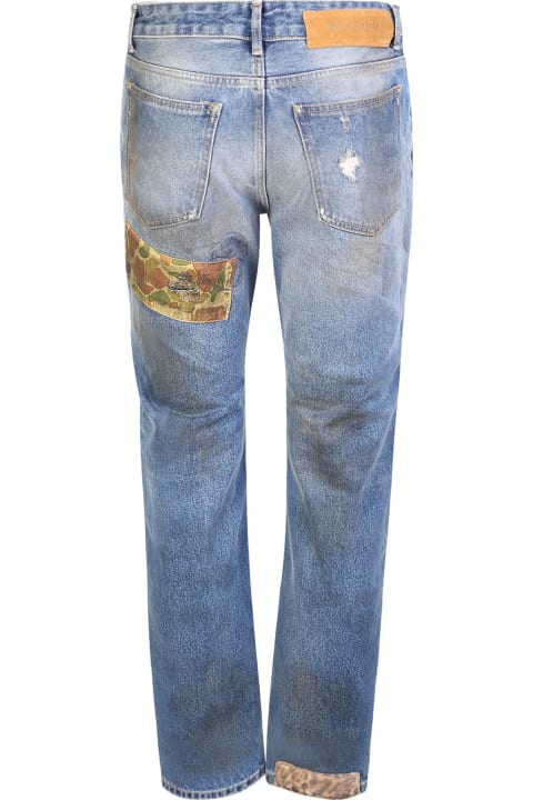 Fashion for Men Palm Angels Palm Tree Patchwork Jeans