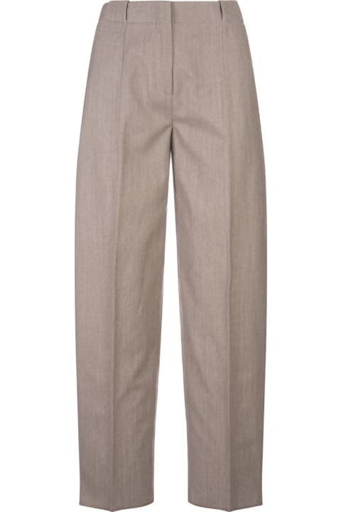 Agnona for Women Agnona Sand Wool Blend Tailoring Trousers