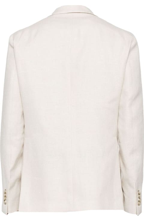 Tagliatore Coats & Jackets for Men Tagliatore Light Beige Virgin Wool-linen Blend Blazer