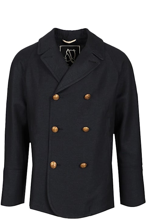 Sealup Coats & Jackets for Men Sealup Peleo - Double Breasted Short Peacoat With Raglan Sleeve Regular Fit