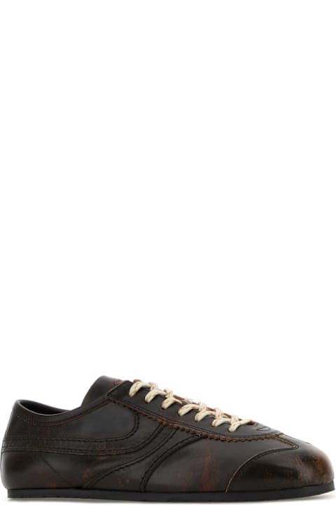 Homeware Dries Van Noten Brown Leather Sneakers