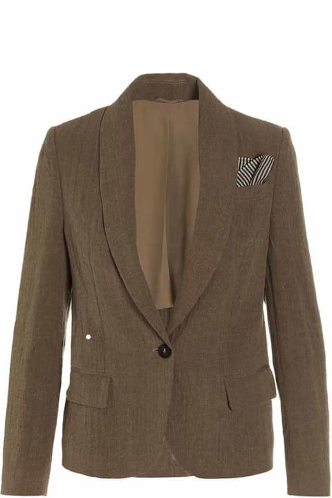 Brunello Cucinelli Clothing for Women Brunello Cucinelli Linen Single Breast Blazer Jacket