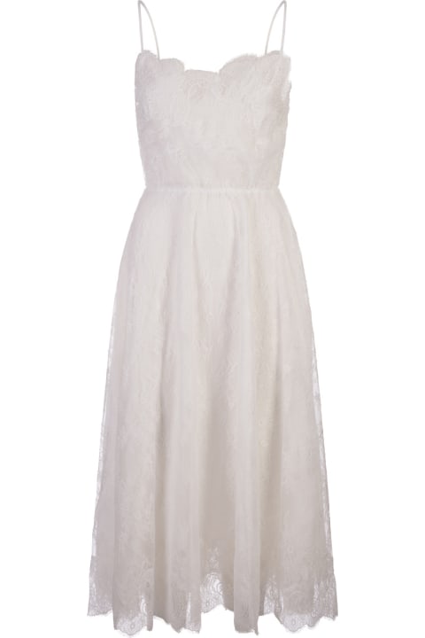 Ermanno Scervino Dresses for Women Ermanno Scervino White Midi Dress With Lace
