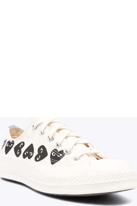 Shoes for Men Comme des Garçons Play Multi Heart Ct70 Low Top Converse collaboration Chuck Taylor 70s off white canvas low sneaker