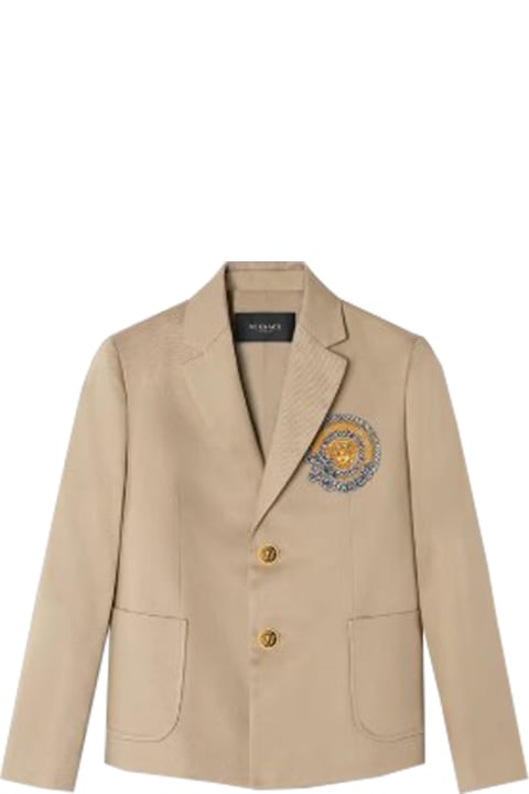 Coats & Jackets for Boys Versace Kids Blazer In Nautical Medusa Gabardine