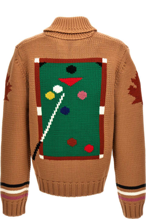 Sweaters for Men Dsquared2 Jacquard Wool Cardigan