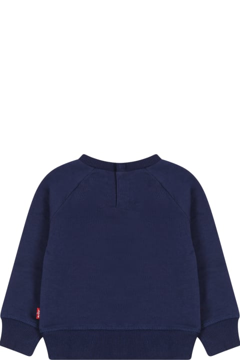 ベビーガールズ ニットウェア＆スウェットシャツ Levi's Blue Sweatshirt For Baby Girl With Logo