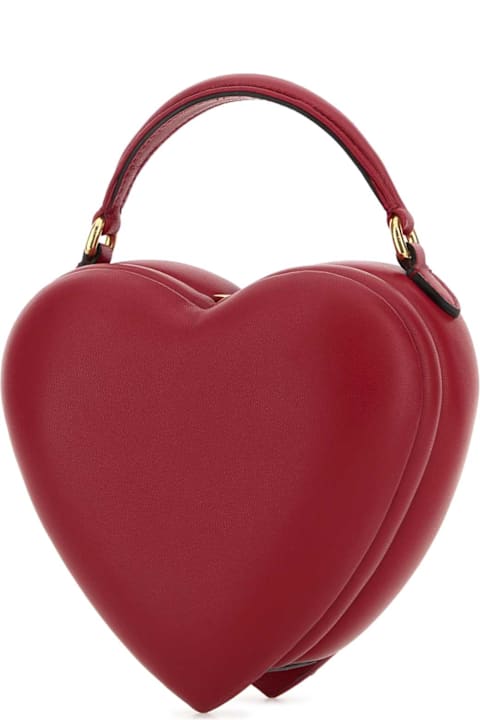 أدوات منزلية Moschino Red Nappa Leather Love Me Bag Handbag