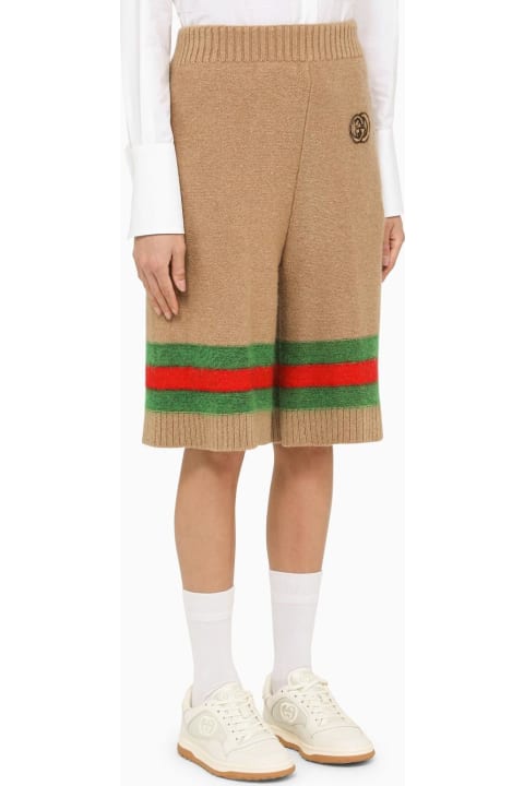 Gucci Sale for Women Gucci Camel Wool Bermuda Trousers